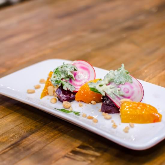 Chrysanthemum & Beet Salad - Recipe photo by iforgotitswednesday