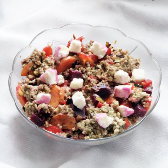 Salad with Millet Groats and Pesto - Recipe photo by Angelika Knop