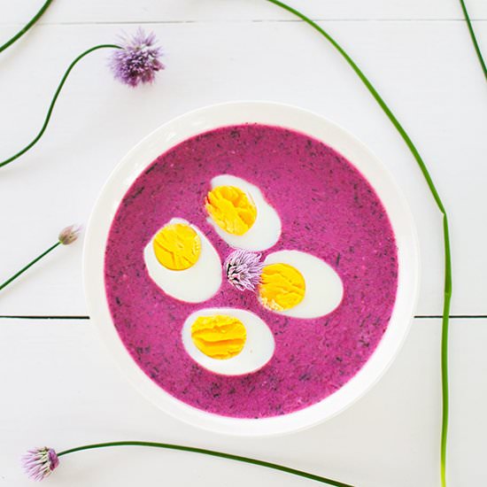 Chlodnik- cold soup fro beet greens - Recipe photo by lazysundaycooking