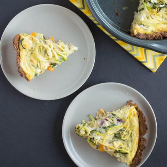 Zucchini Quiche & Almond Flax Crust - Recipe photo by healthynibblesandbits
