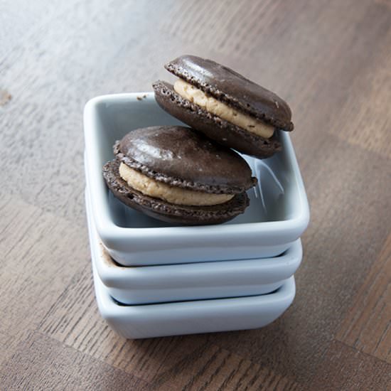 Chocolate Peanut Butter Macarons - Recipe photo by solanos kitchen