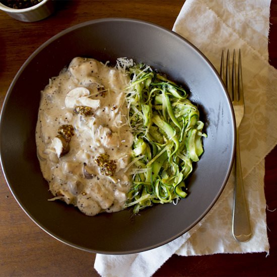 Creamy Mushrooms & Zucchini Noodles - Recipe photo by Aninas Recipes