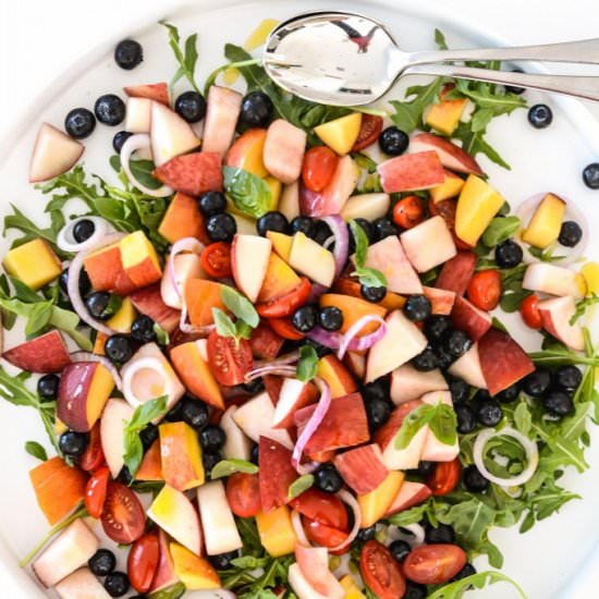 Peach & Blueberry Salad - Recipe photo by Diva Eats World