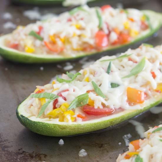 Twice Baked Zucchini Boats - Recipe photo by chelseasmessyapron