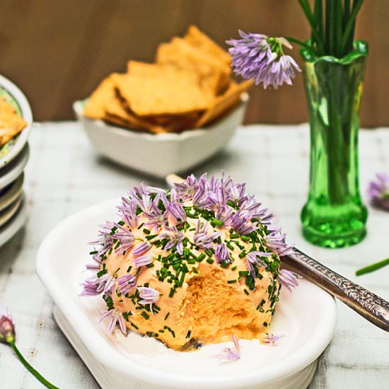 Cheddar-Chive Cheese Ball - Recipe photo by nancy baggett-kitchenlane