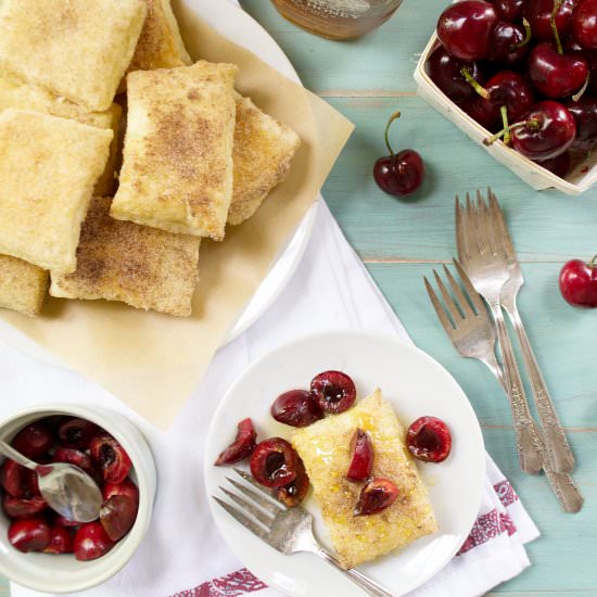 Fauxpapillas with Honey + Cherries - Recipe photo by youngaustinian