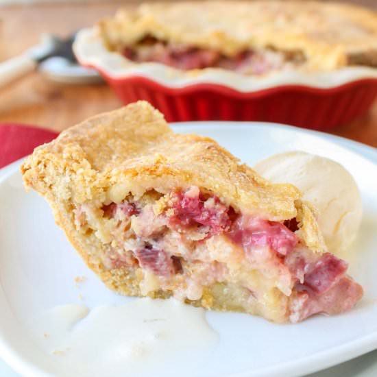 Rhubarb Custard Pie - Recipe photo by The Food Charlatan