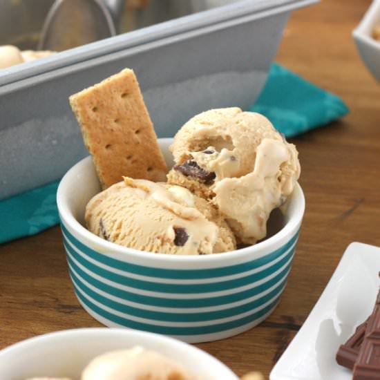 Peanut Butter S'mores Ice Cream - Recipe photo by akitchenaddiction
