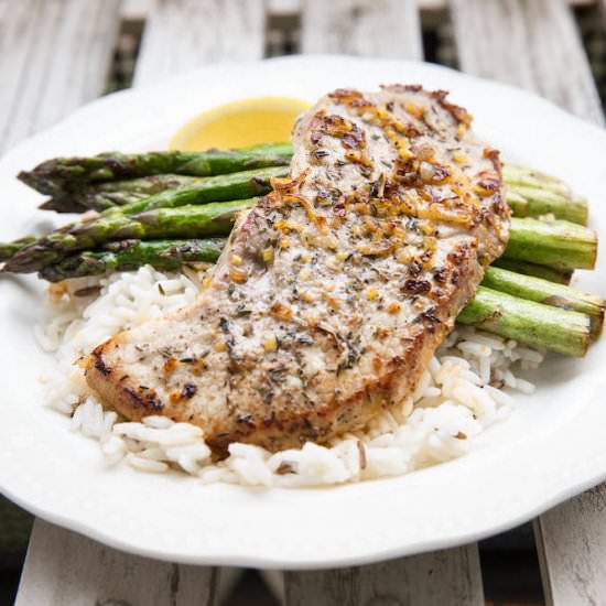 Lemon and Thyme Crusted Pork Chops - Recipe photo by recipesinspired