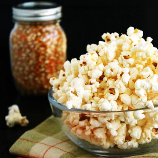 Cheesy Popcorn (Vegan) - Recipe photo by JesseLWellness