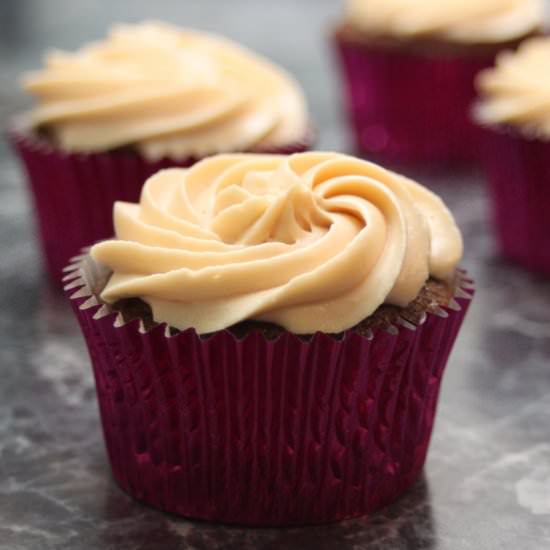 Chocolate Cupcakes & Caramel Icing - Recipe photo by speedingturtle