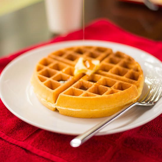 Cornmeal Waffles - Recipe photo by asweetpeachef