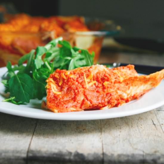 Cheesy Chicken Potato Enchiladas - Recipe photo by Momtastic