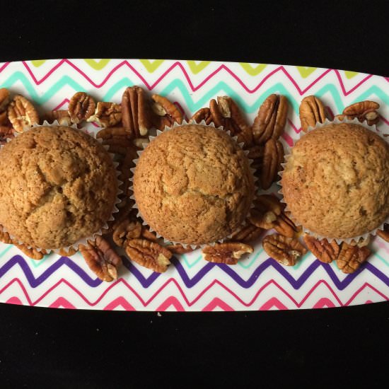 Peach Pecan Muffins - Recipe photo by nerdychef