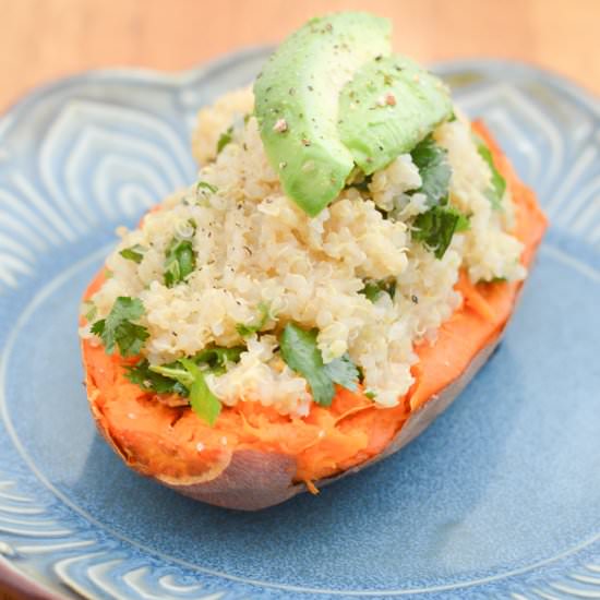 Lime + Cilantro Quinoa Yams - Recipe photo by lucismorsels