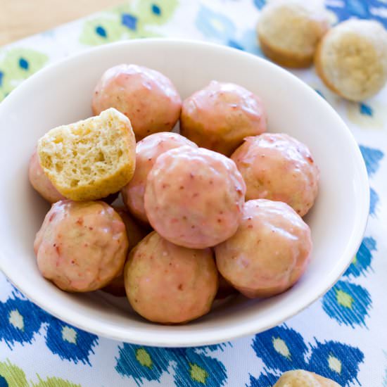 Strawberry Glazed Donut Holes - Recipe photo by a latte food