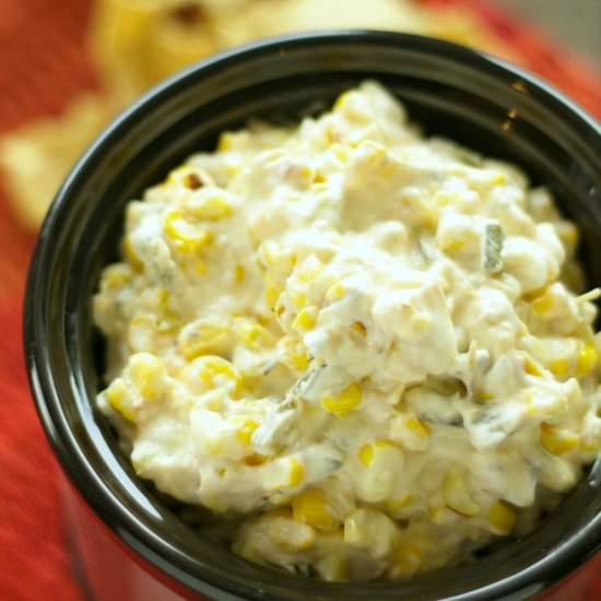 Roasted Corn and Poblano Dip - Recipe photo by slowcookergourmet