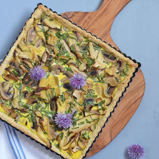 Mushroom and Chives Tart - Recipe photo by Ginja