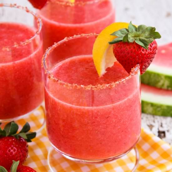 Frozen Strawberry Watermelon Lemona - Recipe photo by afarmgirlsdabbles