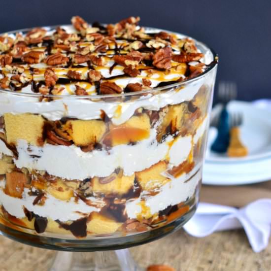 Turtle Cheesecake Trifle - Recipe photo by MomOnTimeout