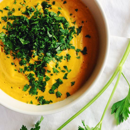 Spiced Cream of Carrot - Recipe photo by plantsontheplate
