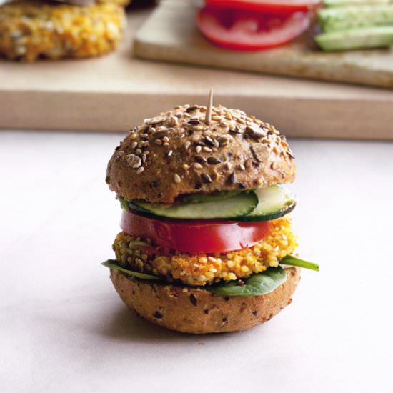 Carrot and Millet Burgers - Recipe photo by plantsontheplate