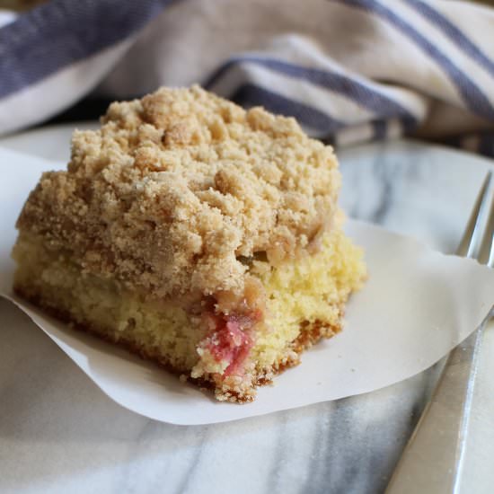 Rhubarb Coffee Crumb Cake - Recipe photo by cassieskitchen