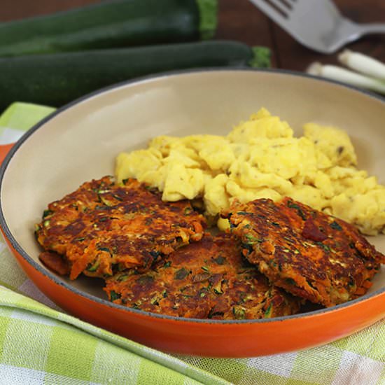 Bacon Zucchini Carrot Fritters - Recipe photo by Paleo Newbie