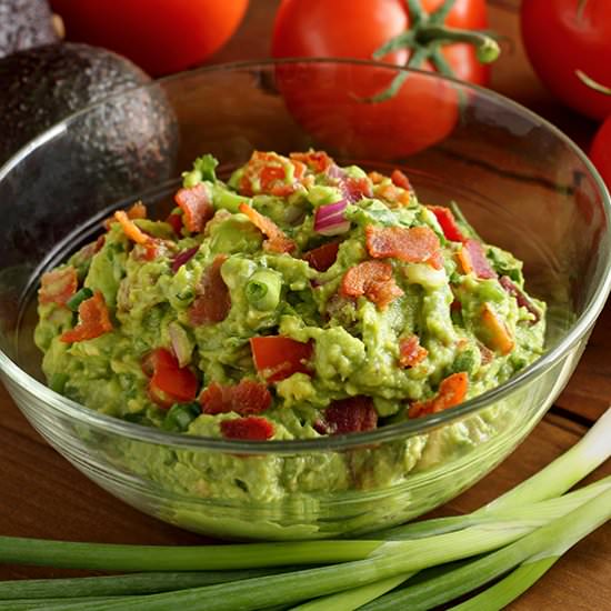 Spicy Guacamole + Bacon Bits - Recipe photo by Paleo Newbie