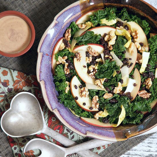 Kale Apple and Walnut Salad - Recipe photo by ourapronstrings