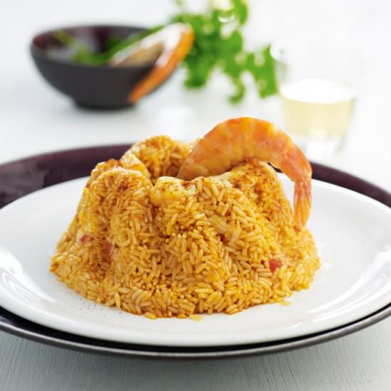 Rice pilaf with shrimps - Recipe photo by olibiakos