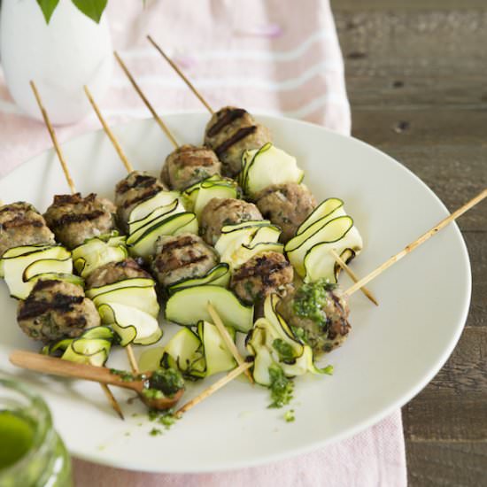 Turkey Koftas with Zucchni Ribbons - Recipe photo by camillestyles
