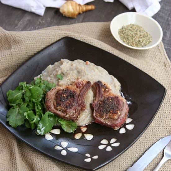Lamb Chops With Sunchoke Puree - Recipe photo by DeliciousObsessions