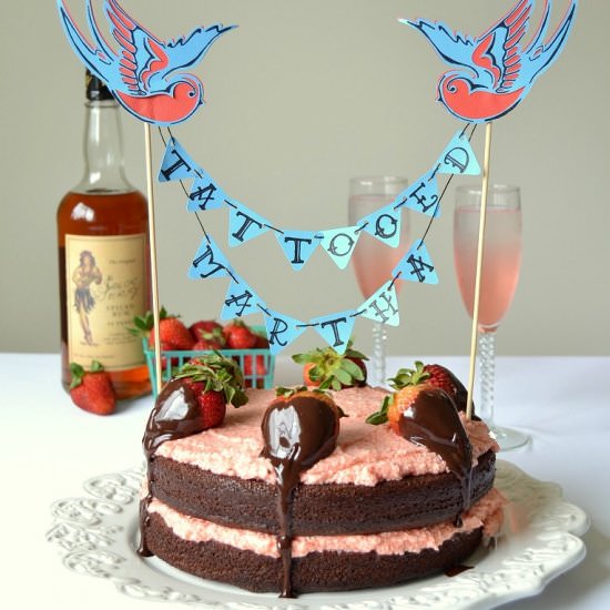 Rum Cake with Strawberry Frosting - Recipe photo by Fair Robin Revival
