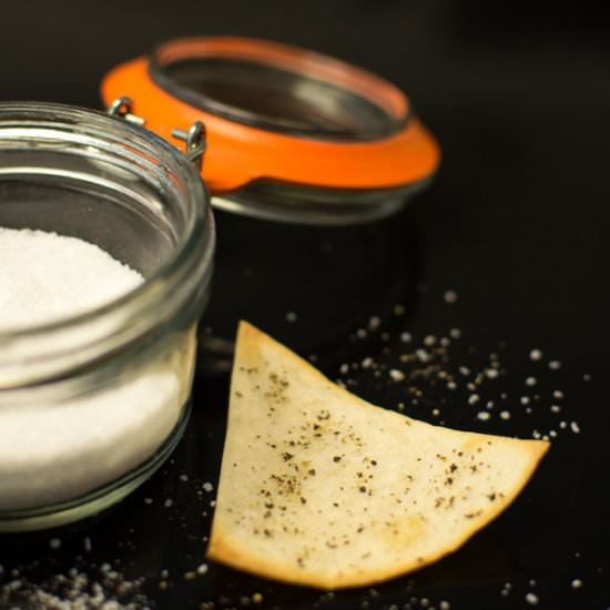 Baked Salt + Pepper Tortilla Chips - Recipe photo by sarah krouse