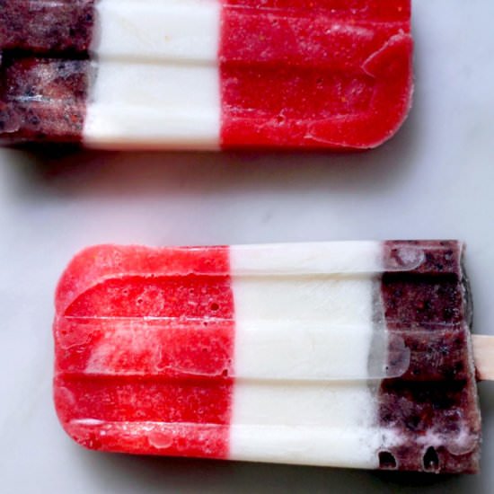 Red, White, and Blue Pops - Recipe photo by VRAI Magazine