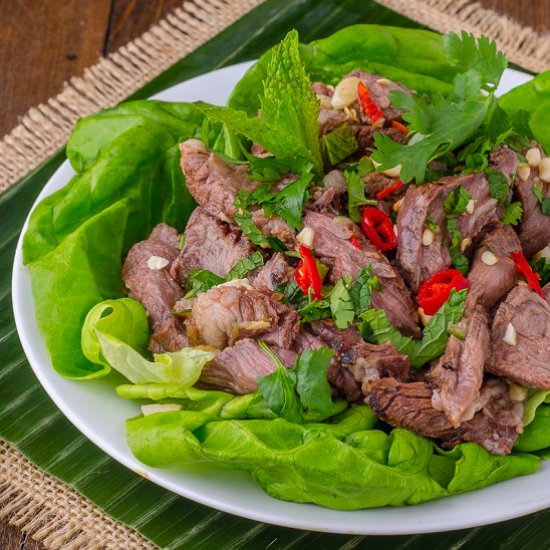 Thai Beef Salad - Recipe photo by slapyodaddybbq