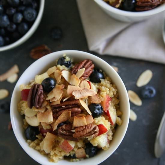 Blueberry Breakfast Quinoa - Recipe photo by BourbonAndHoney