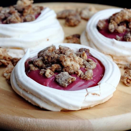 Pomegranate Curd Meringue Boats - Recipe photo by littleaccidentsinthekitchen