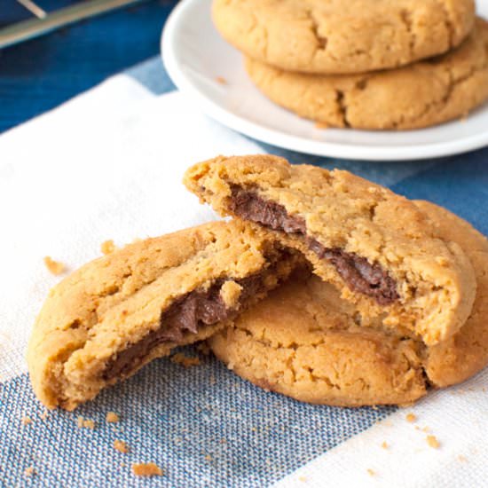 Nutella Stuffed Peanut Butter Cookies - Recipe photo by thetoughcookie