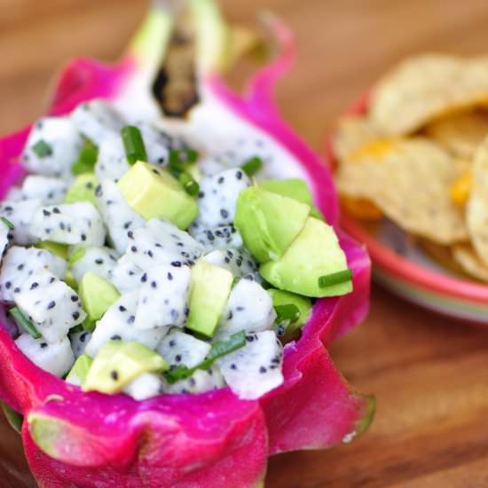 Dragon Fruit and Avocado Salsa - Recipe photo by thevegetarianginger