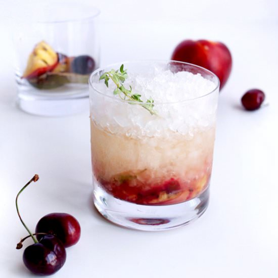 Grilled Summer Fruit Cachaça Smash - Recipe photo by stirandstrain