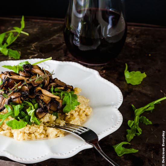 Thyme and Mushroom Quinoa Risotto - Recipe photo by deliciouseveryday