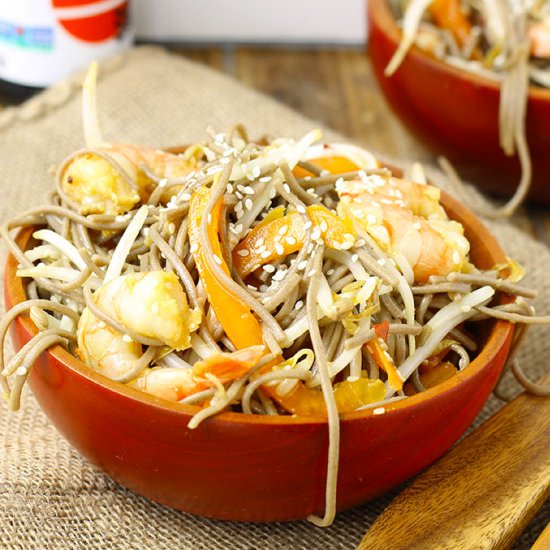 Sesame Ginger Soba Noodle Salad - Recipe photo by TheHealthyMaven