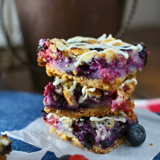 Red, White & Blueberry Pie Bars - Recipe photo by Kleinworth &amp; Co
