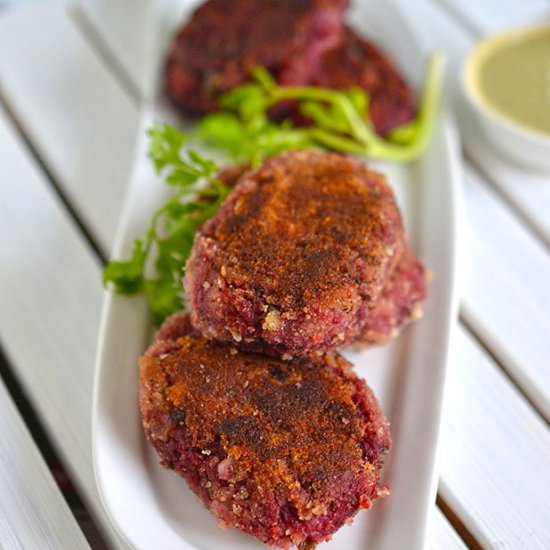 Beetroot Cutlet (Tikki) - Recipe photo by Indian Khana