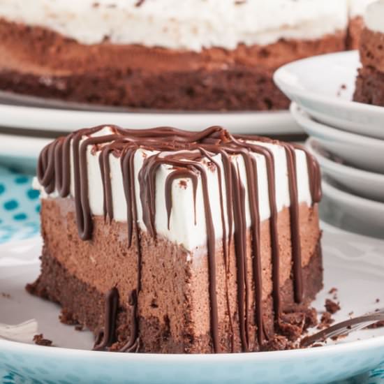 Triple Chocolate Mousse Cake - Recipe photo by chewoutloud