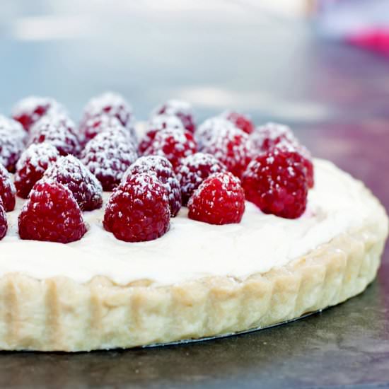 Raspberry & Lemon Cream Tart - Recipe photo by alialamode