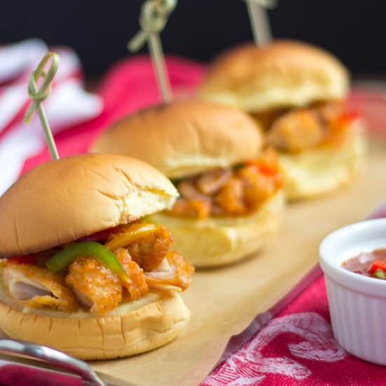 Sweet and Sour Chicken Sliders - Recipe photo by SaucySpatula