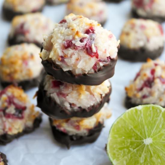 Cranberry Lime Coconut Macaroons - Recipe photo by britalarson